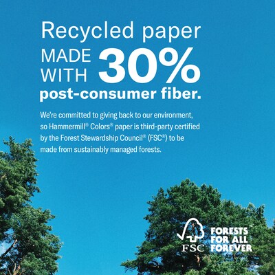 Hammermill Recycled Colored Paper, 20 lb, Canary, 8.5 X 11 - 500 sheetsream