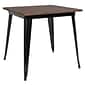 Flash Furniture Metal/Wood Restaurant Dining Table, 30.5"H, Black (CH5104029M1BK)