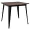 Flash Furniture Metal/Wood Restaurant Dining Table, 30.5H, Black (CH5104029M1BK)