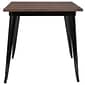 Flash Furniture Metal/Wood Restaurant Dining Table, 30.5"H, Black (CH5104029M1BK)