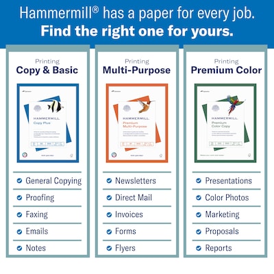 Hammermill Color Copy Paper 100 Brightness 28lb 8-1/2 x 14 Photo White 500/Ream