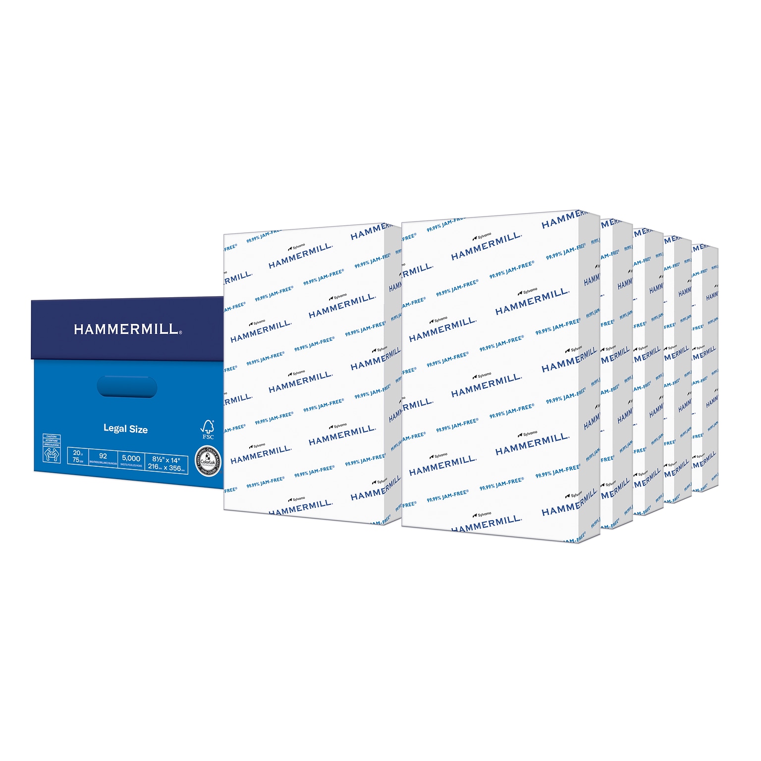 Hammermill Copy Plus 8.5 x 14 Copy Paper, 20 lbs., 92 Brightness, 5000 Sheets/Carton (105015)