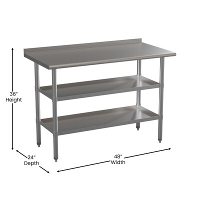 Flash Furniture Stainless Steel Worktable, 48" x 24" (NHWTGU2448BSP)