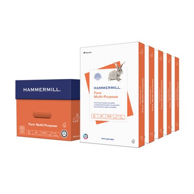 Hammermill Fore 11 x 17 Multipurpose Paper, 24 lbs., 96 Brightness, 2500 Sheets/Carton (102848)