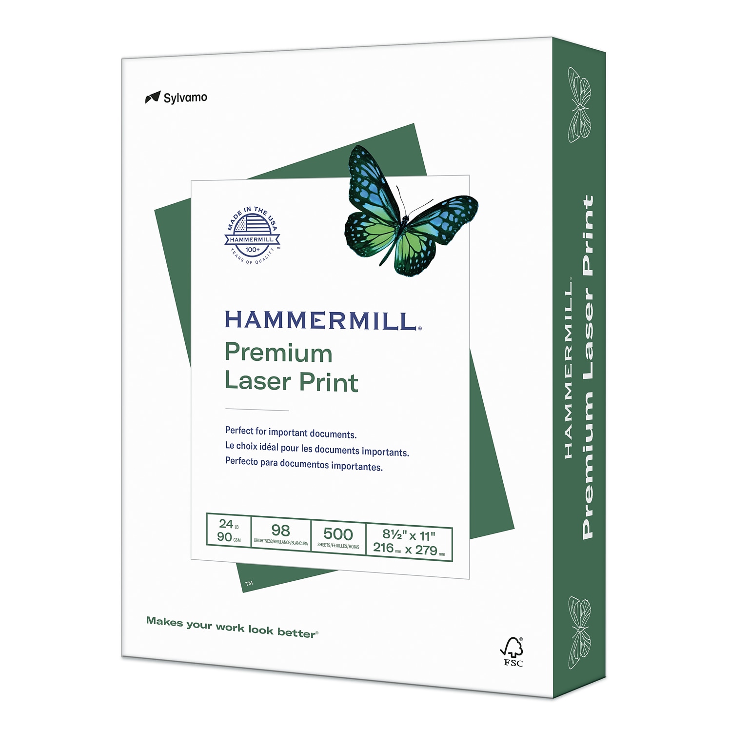 Hammermill Premium Laser Print 8.5 x 11 Multipurpose Paper, 24 lbs., 98 Brightness, 500 Sheets/Ream (104604)