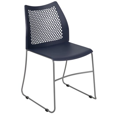 Flash Furniture HERCULES Plastic Stacking Chair, Navy/Gray (RUT498ANY)
