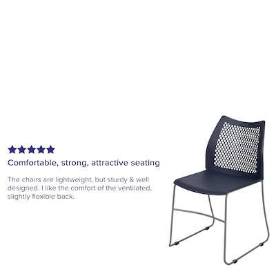 Flash Furniture HERCULES Plastic Stacking Chair, Navy/Gray (RUT498ANY)