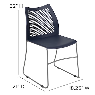 Flash Furniture HERCULES Plastic Stacking Chair, Navy/Gray (RUT498ANY)
