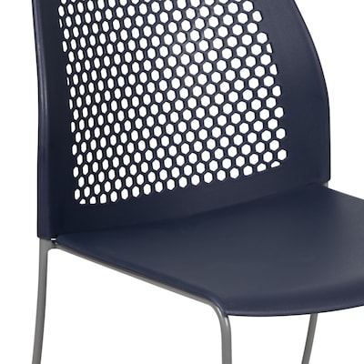 Flash Furniture HERCULES Plastic Stacking Chair, Navy/Gray (RUT498ANY)