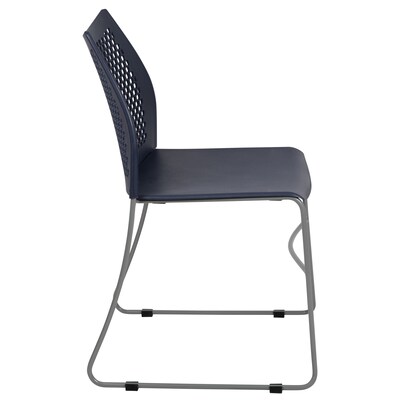 Flash Furniture HERCULES Plastic Stacking Chair, Navy/Gray (RUT498ANY)