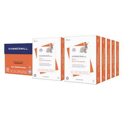 Hammermill Fore 8.5 x 11 Multipurpose Paper, 20 lbs., 96 Brightness, 5000 Sheets/Carton (103267)