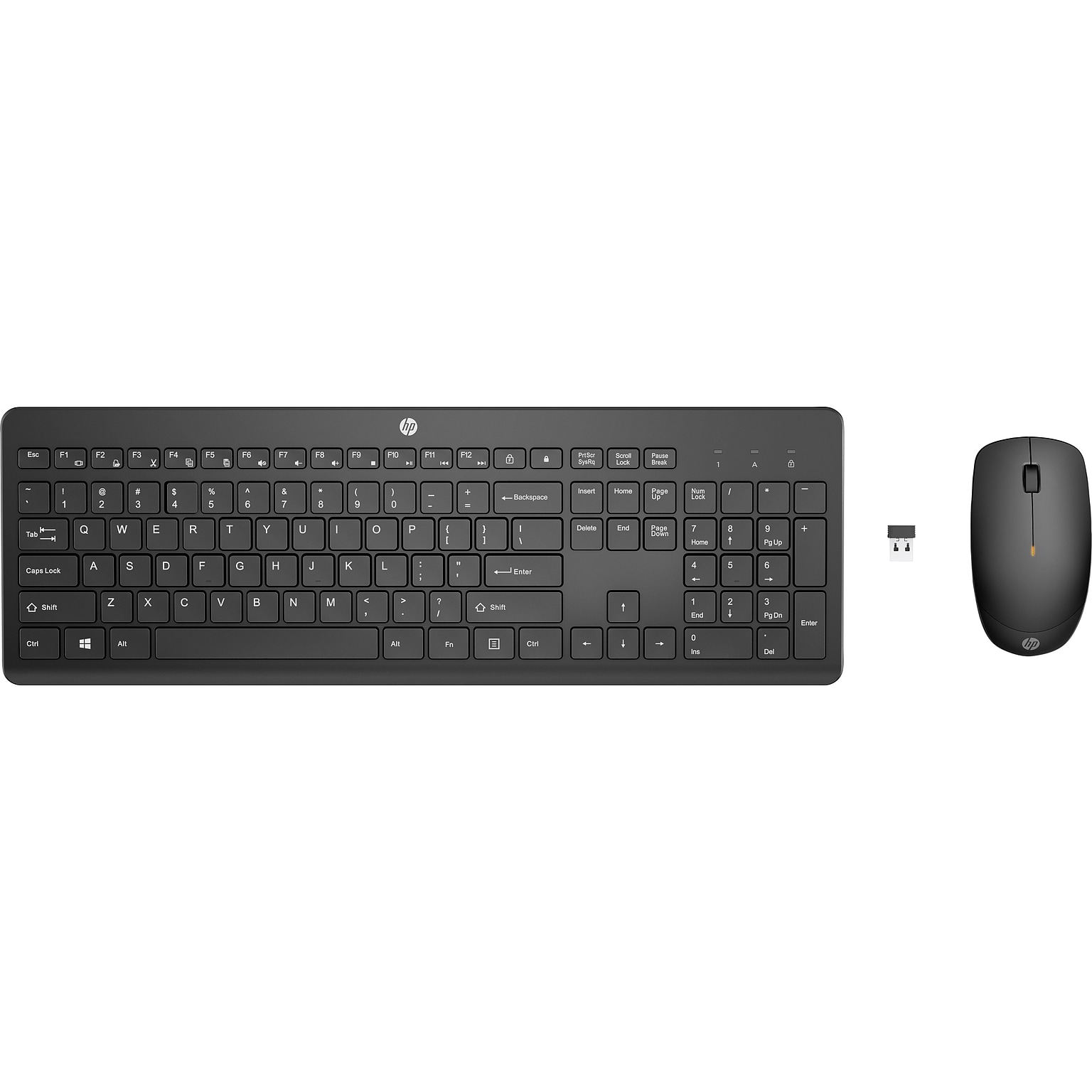 HP 230 Wireless Keyboard and Optical Mouse Combo, Jet Black (18H24AA#ABA)