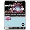 Boise FIREWORX Premium Multi-Use Colored Paper, 24 lbs., 8.5 x 11, Bottle Rocket Blue, 500 Sheets/Ream (MP-2241-BE)