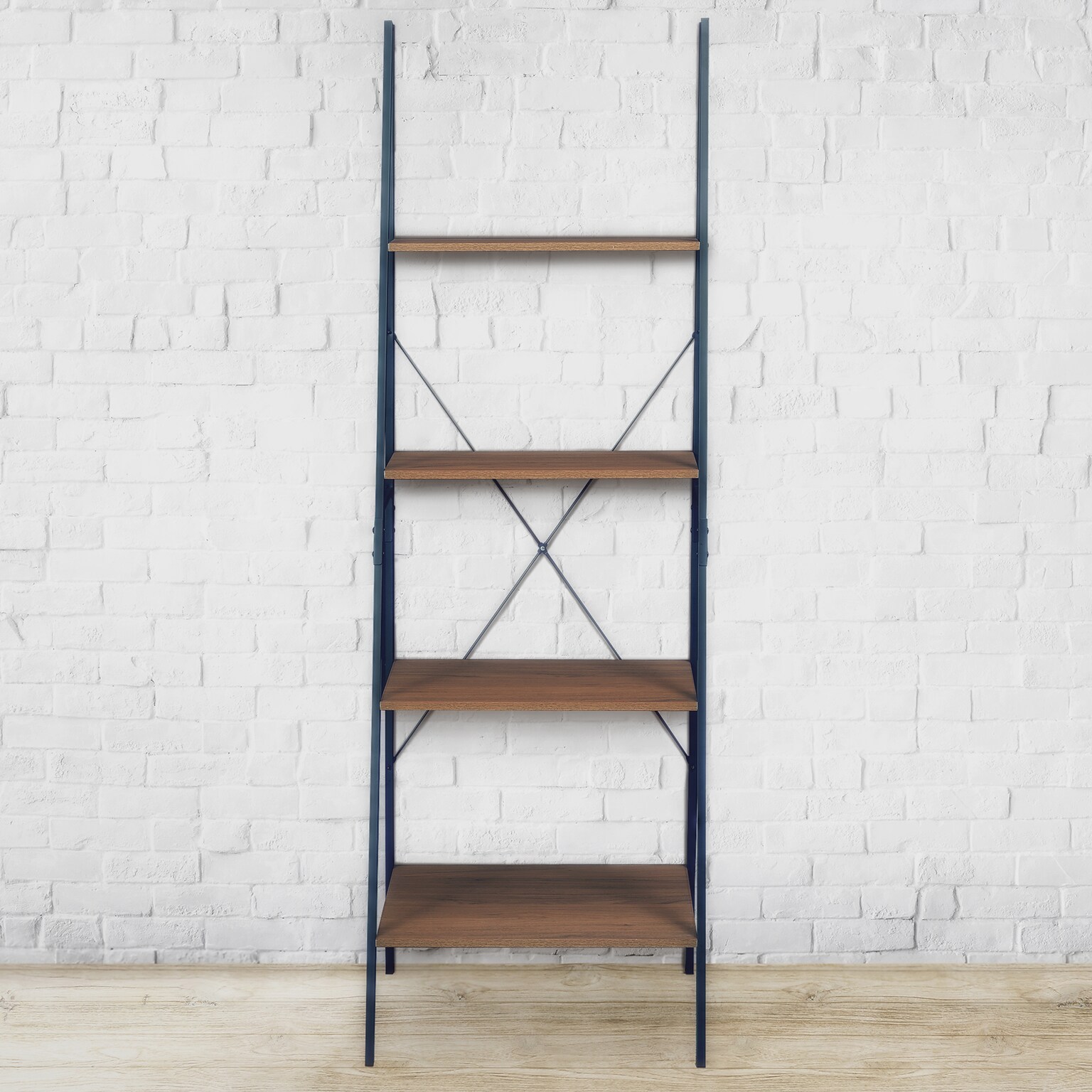Niche Soho 4 Shelf 72H Ladder Bookcase, Urban Walnut (NSBC7224UW)