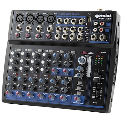 Gemini GEM-12USB Compact 12-Channel Bluetooth Mixer (GEM-12USB)