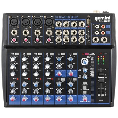 Gemini GEM-12USB Compact 12-Channel Bluetooth Mixer (GEM-12USB)