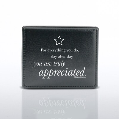 Baudville® Flip Top Sticky Note Holder W/ Pen & Calendar, You Are Truly Appreciated