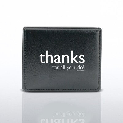 Baudville® Flip Top Sticky Note Holder W/ Pen & Calendar, Thanks for All You