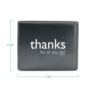 Baudville® Flip Top Sticky Note Holder W/ Pen & Calendar, Thanks for All You
