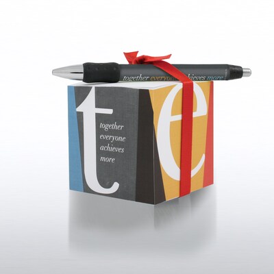 Baudville® Sticky Note Cube W/ Pen Set, TEAM