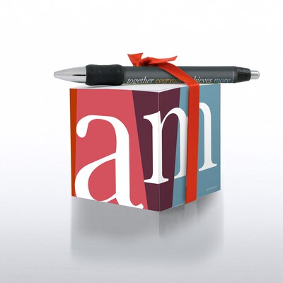 Baudville® Sticky Note Cube W/ Pen Set, TEAM