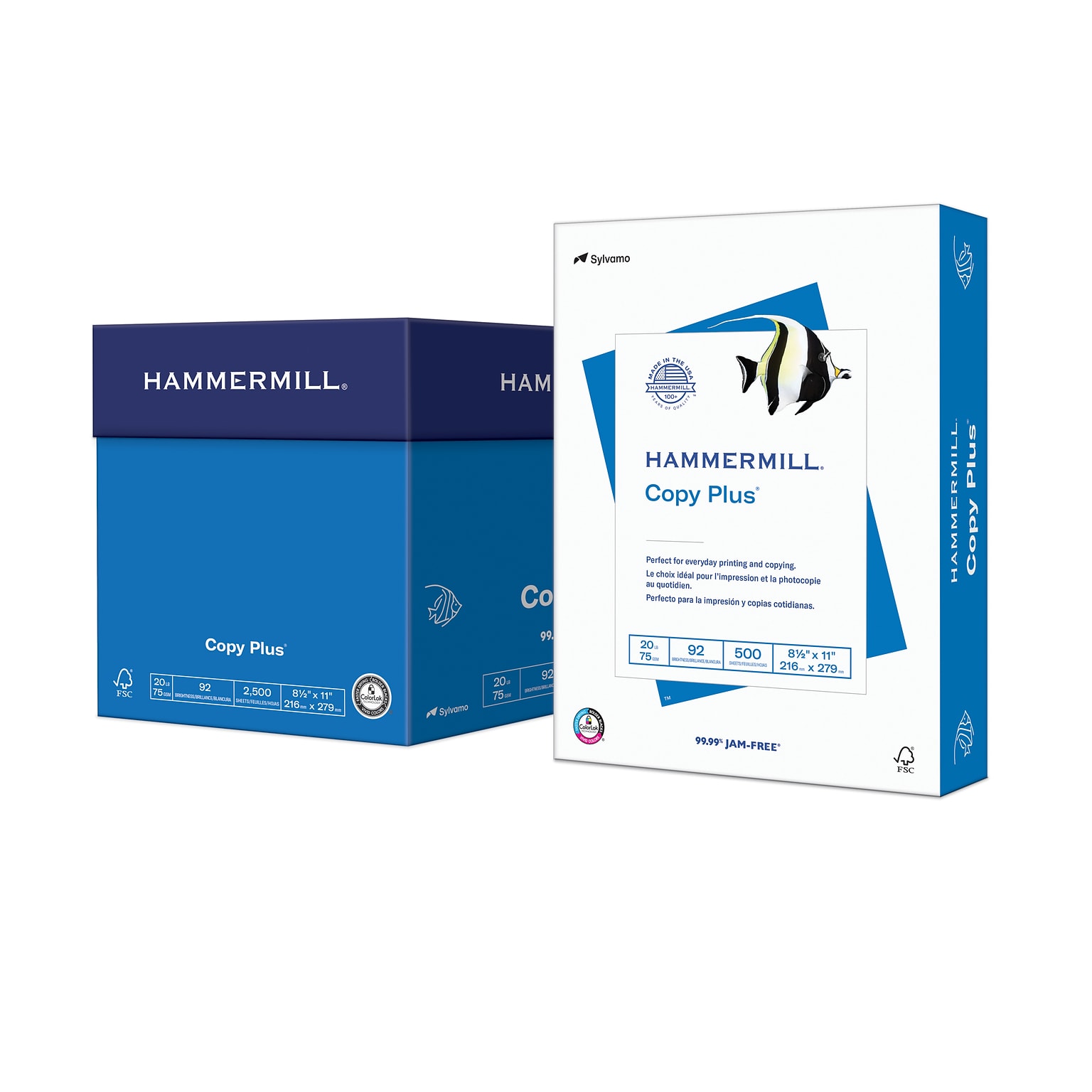 Hammermill Copy Plus 8.5 x 11 Copy Paper, 20 lbs., 92 Brightness, 2500 Sheets/Carton (105650)