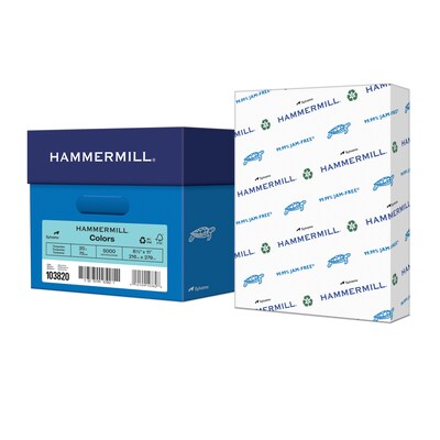 Hammermill 8.5 x 11 Copy Paper, 20 lbs., Turquoise, 5000/Case (103820CT)