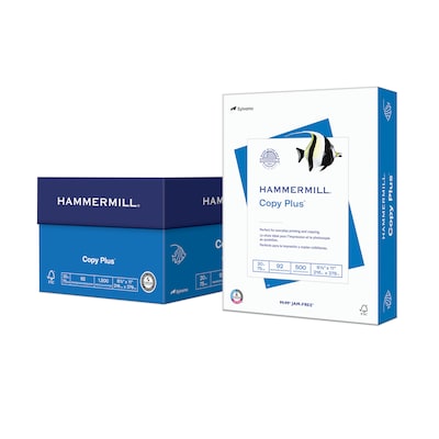 Hammermill Great White 30 Recycled Print Paper, 92 Bright, 20lb, 8.5 x 14, White, 500/Ream