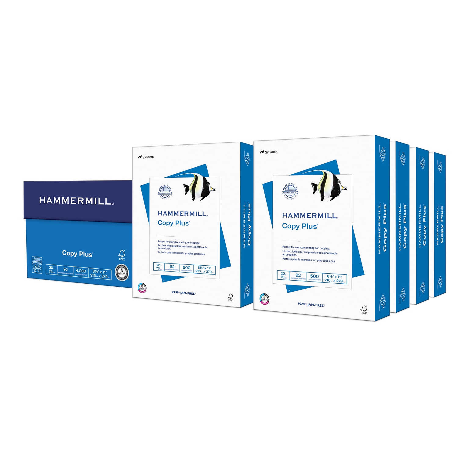 Hammermill Copy Plus 8.5 x 11 Copy Paper, 20 lbs., 92 Brightness, 500 Sheets/Ream, 8 Reams/Carton (105190)