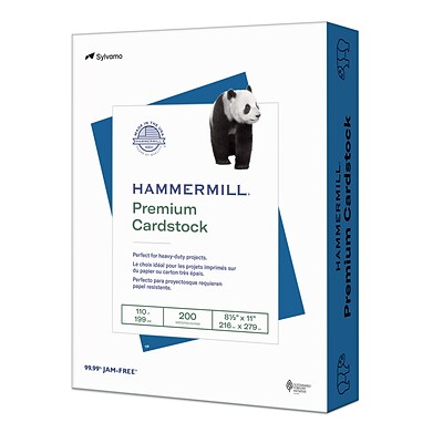 Hammermill Premium 110 lb. Cardstock Paper, 8.5 x 11, Blue, 200 Sheets/Ream (168350R)
