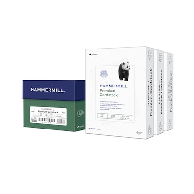 Hammermill Premium 110 lb. Cardstock Paper, 8.5 x 11, White, 600 Sheets/Carton (168380)