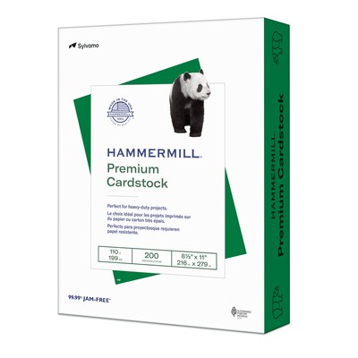Hammermill Premium 110 lb. Cardstock Paper, 8.5 x 11, Green, 200 Sheets/Ream (168330R)