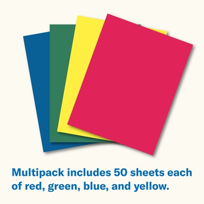Hammermill Premium 110 lb. Cardstock Paper, 8.5" x 11", Blue/Green/Red/Yellow, 600 Sheets/Carton (168390)