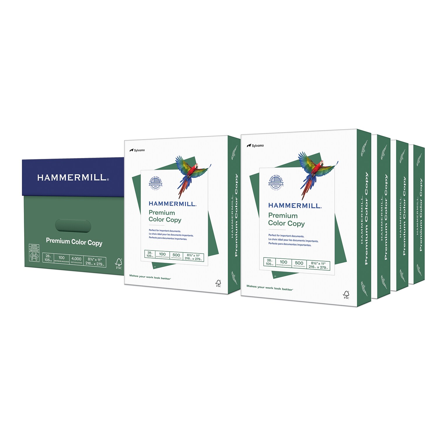 Hammermill Premium 8.5 x 11 Color Copy Paper, 28 lbs., 100 Brightness, 500 Sheets/Ream, 8 Reams/Carton (102467)