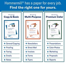 Hammermill Fore 11 x 17 Multipurpose Paper, 24 lbs., 96 Brightness, 500 Sheets/Ream (102848)