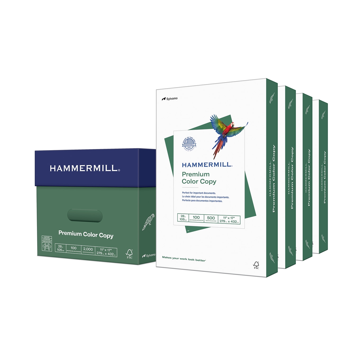 Hammermill Premium 11 x 17 Color Copy Paper, 28 lbs., 100 Brightness, 2000 Sheets/Carton (102541)