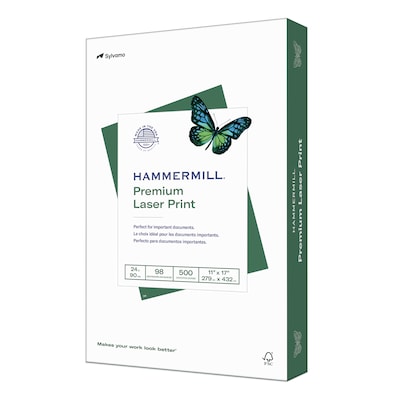 Hammermill Premium Laser Print 11 x 17 Multipurpose Paper, 24 lbs., 98 Brightness, 500/Ream (10462