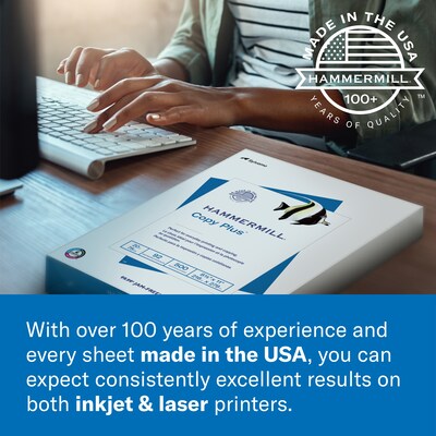 Hammermill Premium Laser Print 11" x 17" Multipurpose Paper, 24 lbs., 98 Brightness, 500/Ream (104620)