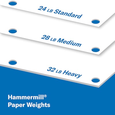 Hammermill Premium 8.5" x 11" 3-Hole Punched Color Copy Paper, 28 lbs., 100 Brightness, 500 Sheets/Ream, 8 Reams/Carton (102500)