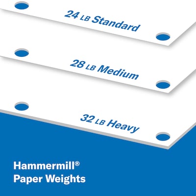 Hammermill Premium 8.5 x 11 3-Hole Punched Color Copy Paper, 28 lbs., 100  Brightness, 4000 Sheets/