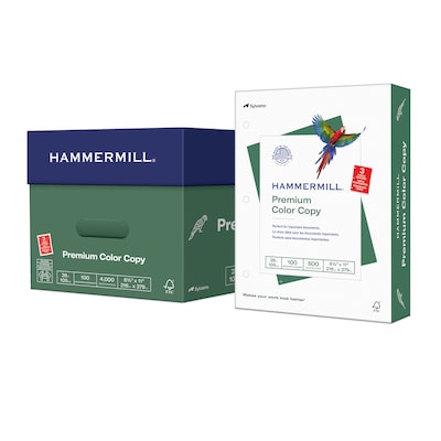 Hammermill Premium 8.5 x 11 3-Hole Punched Color Copy Paper, 28 lbs., 100 Brightness, 4000 Sheets/