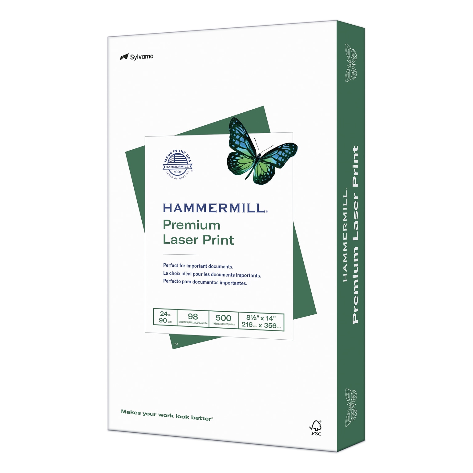 Hammermill Premium Laser Print 8.5 x 14 Multipurpose Paper, 24 lbs., 98 Brightness, 500 Sheets/Ream (104612)