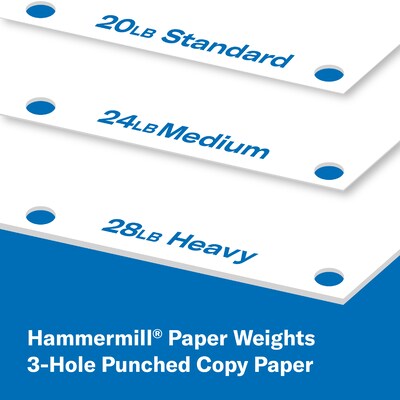 Hammermill Great White Recycled Copy 3-Hole Punched, 92 Brightness, 20Lb, Letter, 5000/Carton (86702)