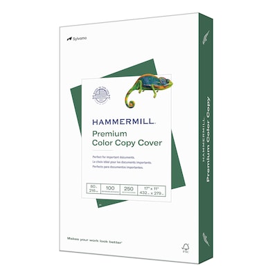 Photo 1 of Hammermill Premium Color Copy 80 lb. Cover Paper, 11" x 17", White, 250 Sheets/Pack (HAM120037A)