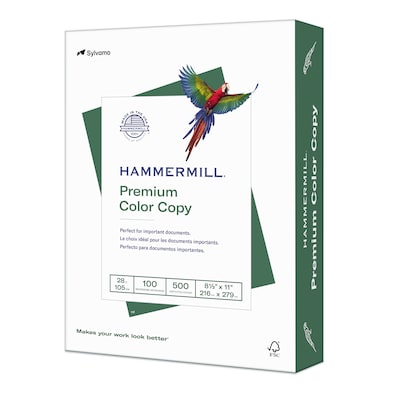 Hammermill Color Copy Paper, 100 Brightness, 28lb, 8-1/2 x 11, Photo White, 500/