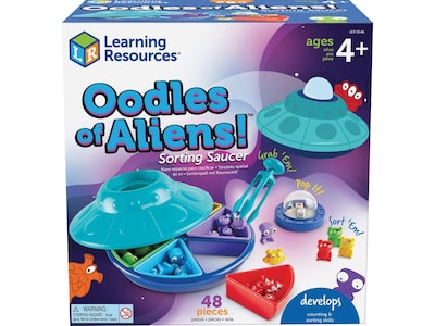 Learning Resources Oodles of Aliens Sorting Saucer Activity Set, Assorted Colors (LER5546)