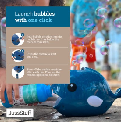 JussStuff Whale Bubble Machine, Dark Blue (RFD292288)