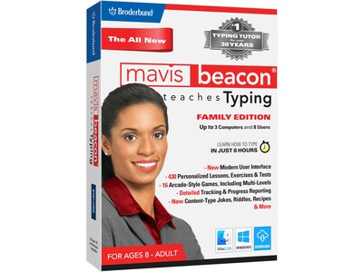 Broderbund Mavis Beacon Teaches Typing 2020 Family Edition for 3 Computers/3 Users, macOS, Download