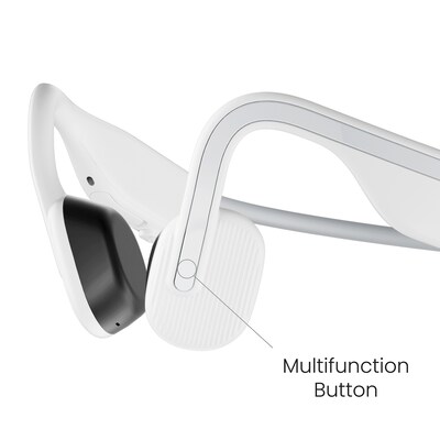 Shokz OpenMove Bone-Conduction Open-Ear Lifestyle Headphones with Microphones, White (S661-ST-WT-US)