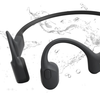 Shokz OpenRun Bone-Conduction Open-Ear Sport Headphones with Microphones, Black (VXLS803STBKUS)